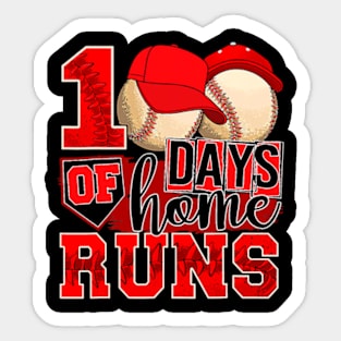 Baseball Lover 100 Days Of Home Runs Sticker